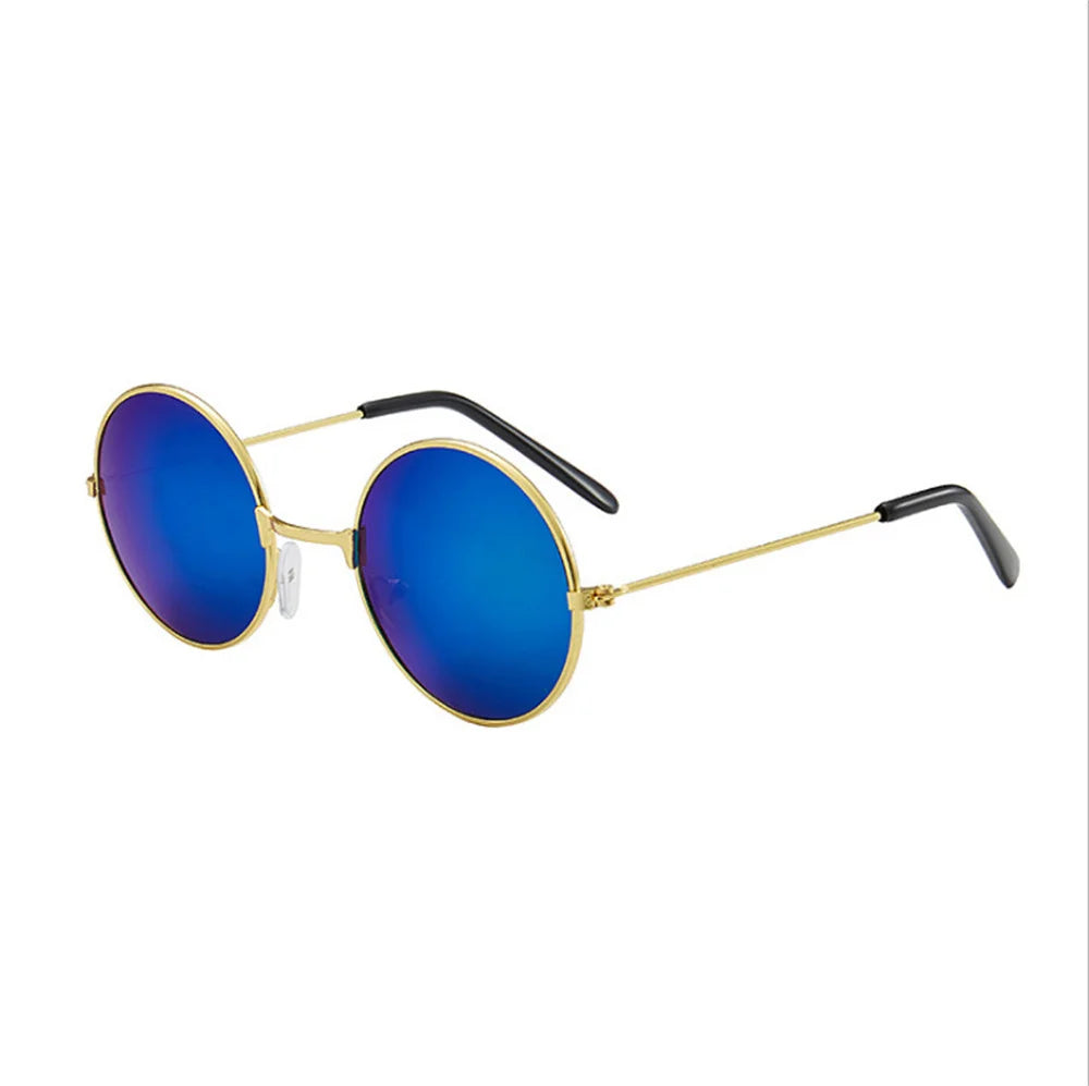 Retro Round Sunglasses For Men Women Metal Hippie Circle Eyeglasses Clear Lens Sun Glasses Goggles Wedding Photo Prop Eyewear