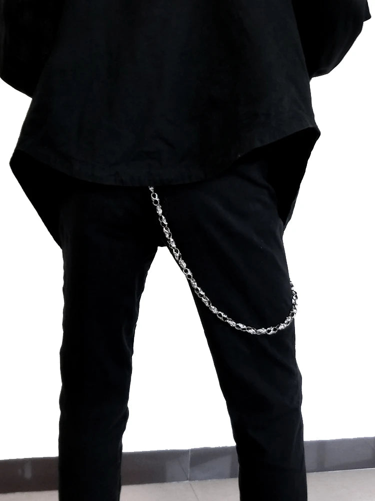 Slim Heavy Waist Chain Men Skull Keychain Wallet Chain Gothic Biker Fashion Accessories
