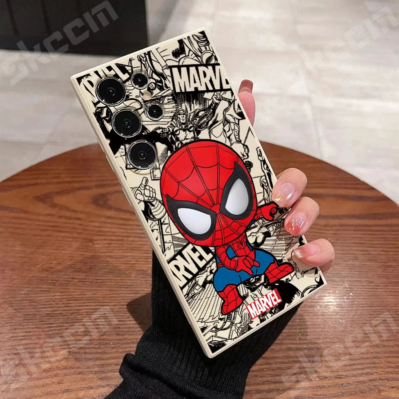 Marvel Spider Man Deadpool Phone Case For Samsung Galaxy S24 Ultra S23 FE S22 S20 Plus A15 A35 A50 A51 A54 A55 A71 A72 A73 Cover