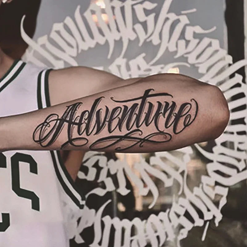 Long Lasting Temporary Tattoo Stickers Men Arm Sleeve Body Painting Juice Ink Fake Tattoo For Male Adult Semi Permanent Tattoos