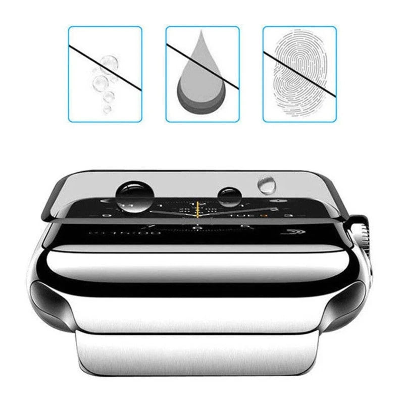 Soft Glass For Apple Watch Screen Protector 49 mm 45 41 44 40 42 38 9D HD Full Film iWatch Series 9 8 7 6 SE 5 4 3 2 Accessories