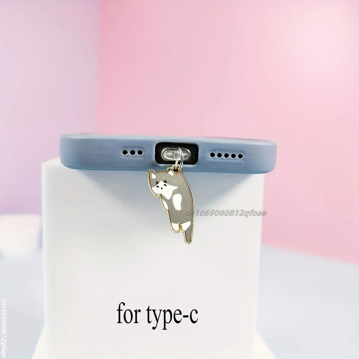 1pcs cat phone dust plug suitable for iPhone for Samsung Type-C interface dust plug phone suspension accessories cute cat