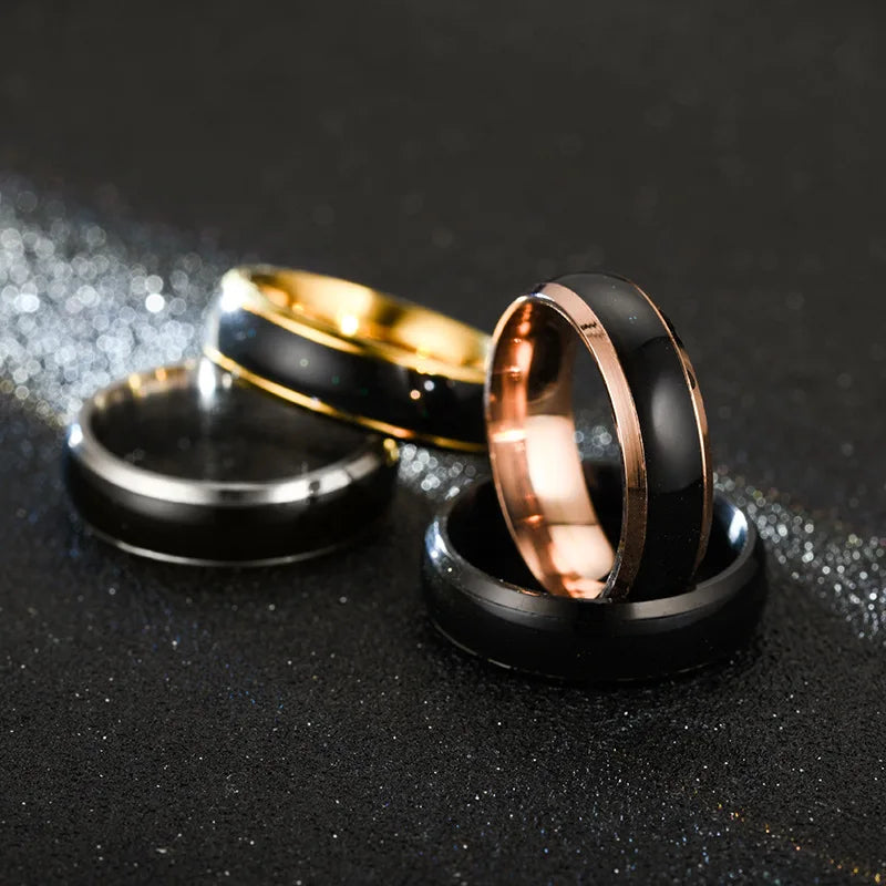 5 Colors Stainless Steel Changing Color Rings Mood Emotion Feeling Temperature Ring for Women Men Couples Ring Tone Jewelry Gift