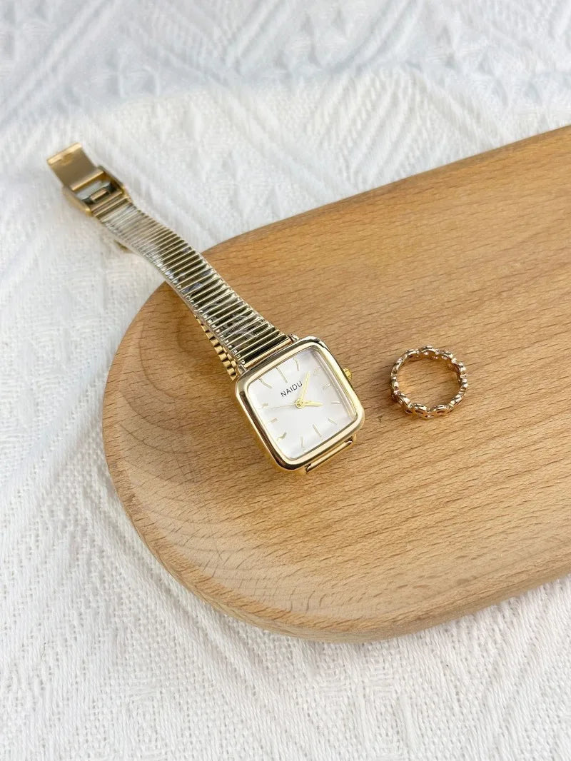 Retro Steel Strap Watch for Women Luxury Gift Square Quartz Watch Students Casual Ladies Wristwatch Dropshipping Reloj Mujer