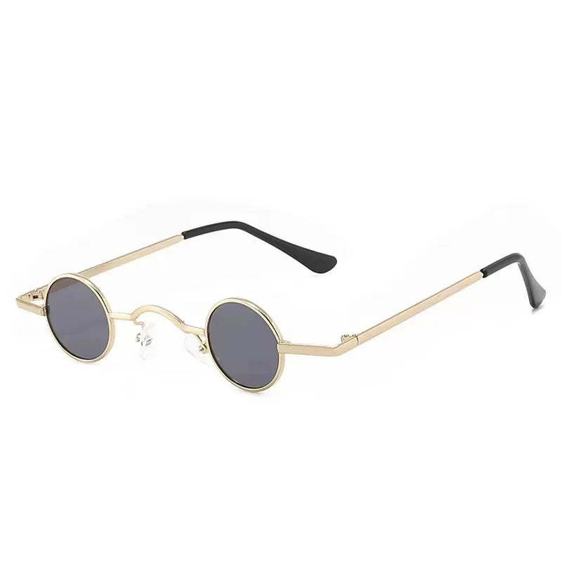 Classic Small Round Sunglasses Man Sunglasses Vintage Rock Punk Black Metal Steampunk Sun Glasses Women Mini Hip Hop Sunglasses