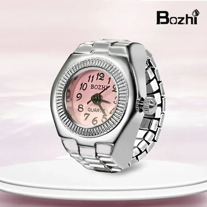 Vintage Punk Quartz Finger Watch Ring for Women Men Couple Rings Digital Watches Elastic Stretchy Finger Band Ring Jewelry Clock