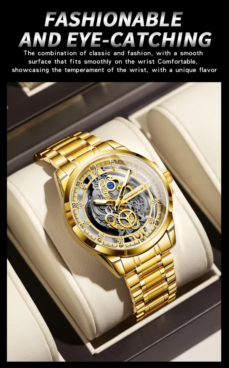UTHAI Authentic Men Quartz Watch Business Luxury Trendy Waterproof Quality High Steel  Watch Male Fashion Clock Wristwatches