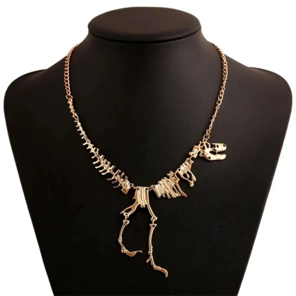 Sexy Long Necklaces Gothic Tyrannosaurus Rex Skeleton Dinosaur Pendant Charm Dragon Bone Jewelry Men Women Gifts