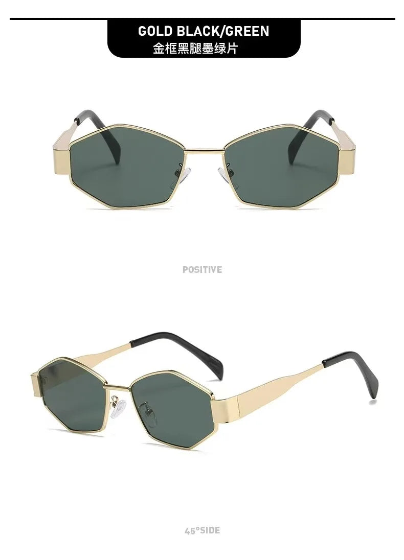 Fashion Hexagon Sunglasses Women 2025 Luxury Brand Design Unique Polygon Sun Glasses Men Vintage Small Frame Eyewear Shades