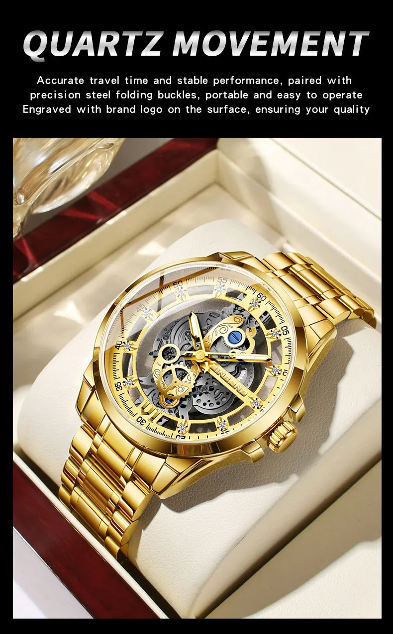UTHAI Authentic Men Quartz Watch Business Luxury Trendy Waterproof Quality High Steel  Watch Male Fashion Clock Wristwatches