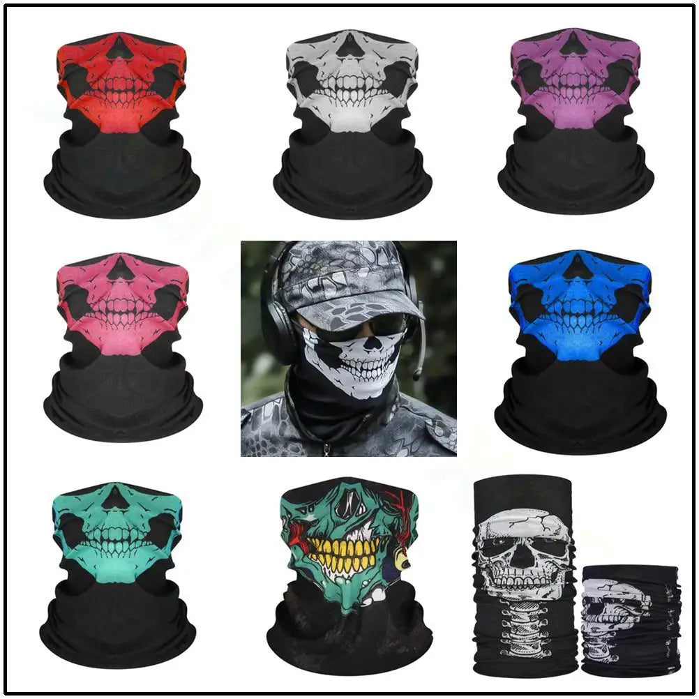 Bicycle Ski Skull Half Face Mask Ghost Scarf Festival Skull Masks Skeleton Magic Multi Use Neck Warmer Cod Funny Mask