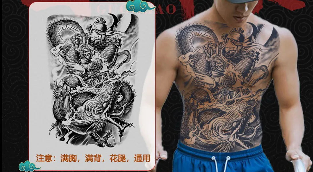 Angel Wings God Tattoo Stickers Realistic Juice Ink Semi Permanent Full Back Body Tattoo Temporary Lasting 2 Weeks Men Adult