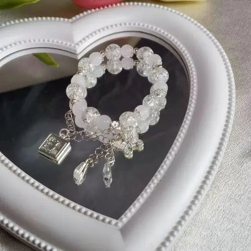 Chinese Style Tassel Beaded Bracelet for Women Retro Butterfly Pendant Charm Bracelets Temperament Bangles Fashion Jewelry Gift