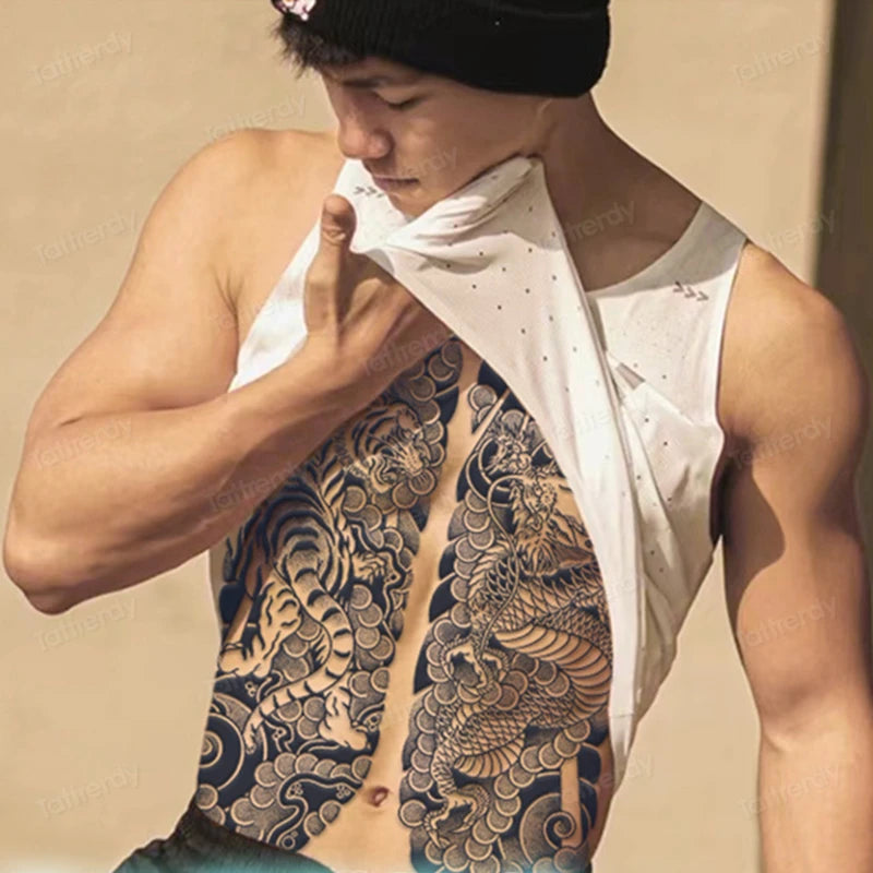 Angel Wings God Tattoo Stickers Realistic Juice Ink Semi Permanent Full Back Body Tattoo Temporary Lasting 2 Weeks Men Adult
