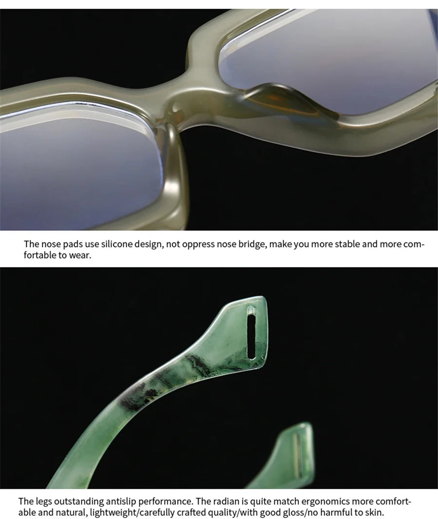 New Fashion Colorful Square Women Glasses Frame Clear Anti Blue Light Spring Hinge Wide Legs Eyewear Men Optical Polygon Frame