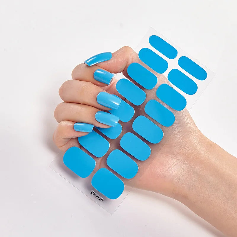 Baking Free Nail Stickers Wholesale Gradient glitter Nail Stickers Simple Waterproof Nail Sticker Full Color Solid Color Sticker