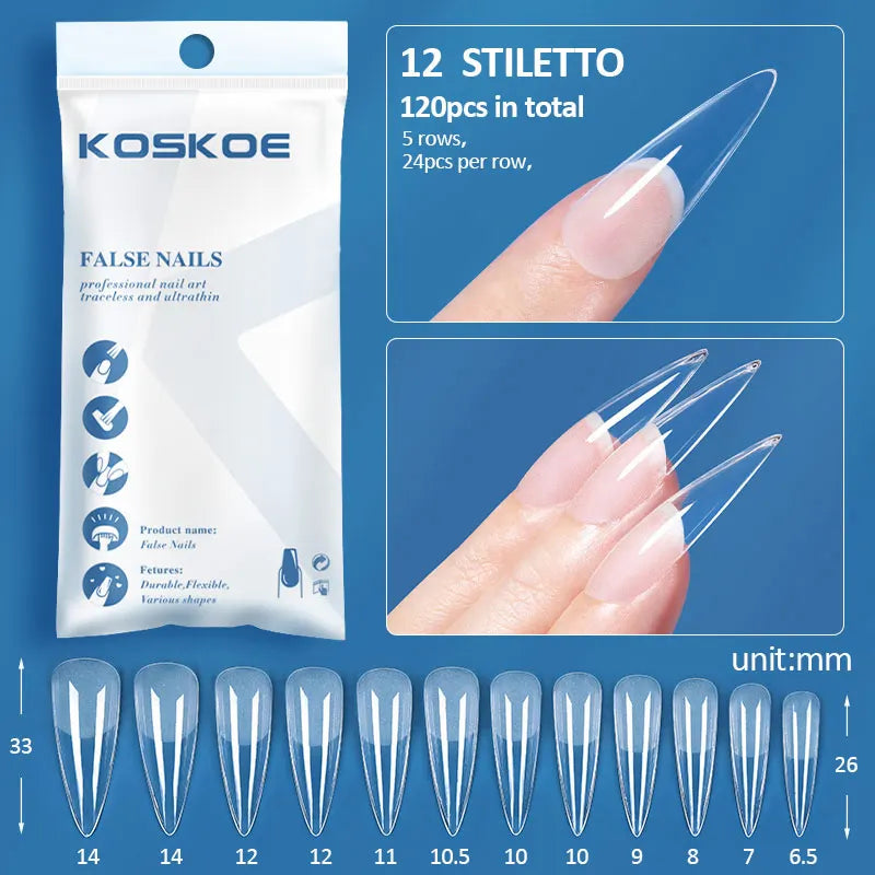 120PCS Matte Fake Nails Capsules Almond Coffin T Shape Full Cover False Nails Frosted Artificial Nail Soft Gel Tips Manicure Nai