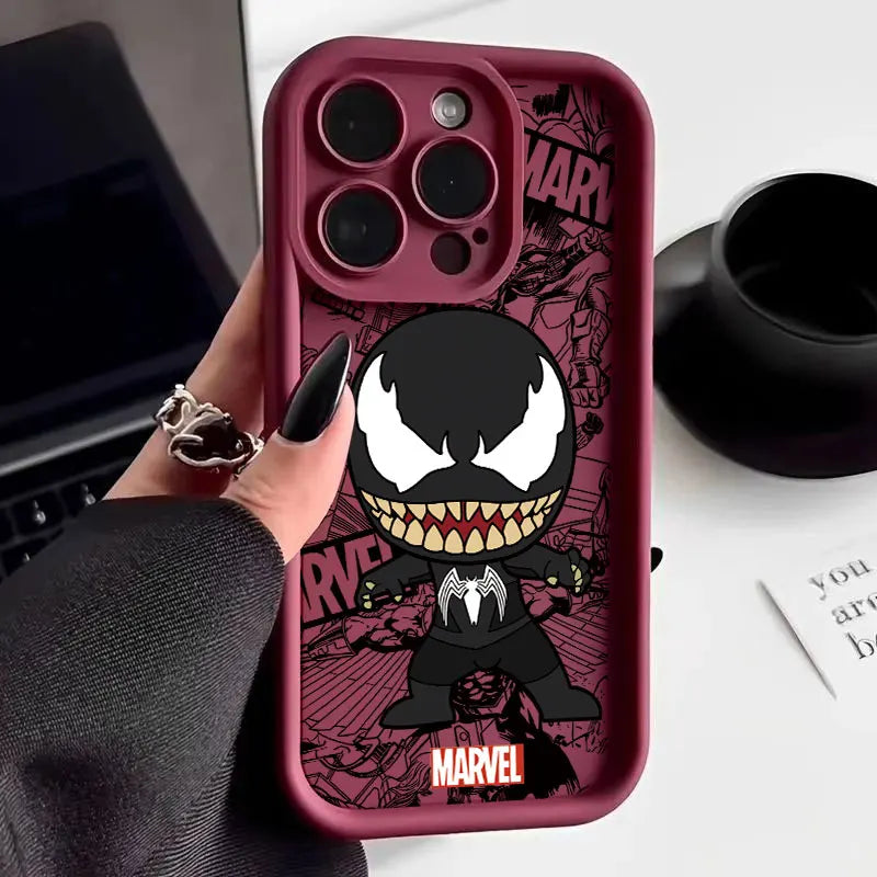 Cool Graffiti Marvel Venom Soft Phone Case for iPhone 16 15 14 13 12 11 Pro Max 7 8 16 15 Plus X XS XR SE 2020 Bumper Back Cover