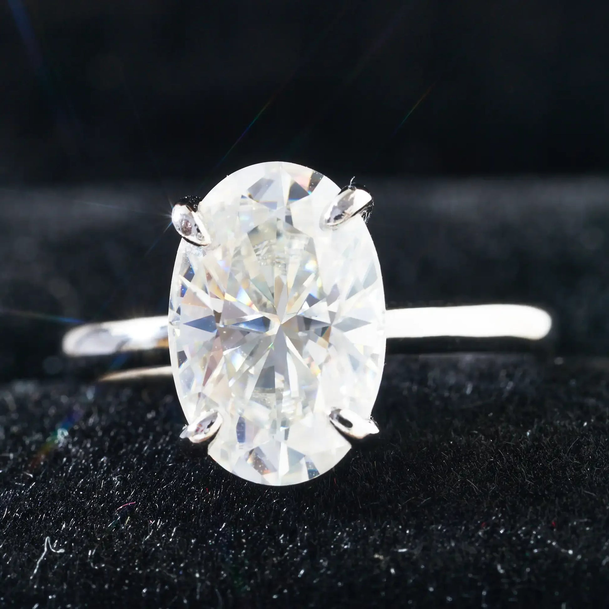 Ring For Charm Lady With 4.5ct Oval Shape D Color Moissanite Diamond Ring For Women Gift Drop Shipping