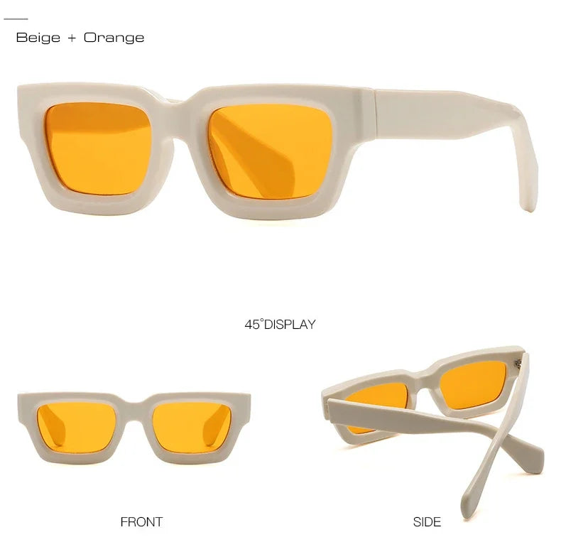 2024 Fashion Square Sunglasses Women Clear Ocean Gradient Lens Eyewear Vintage Trending Men Punk Kpop Sun Glasses Gafas De Sol