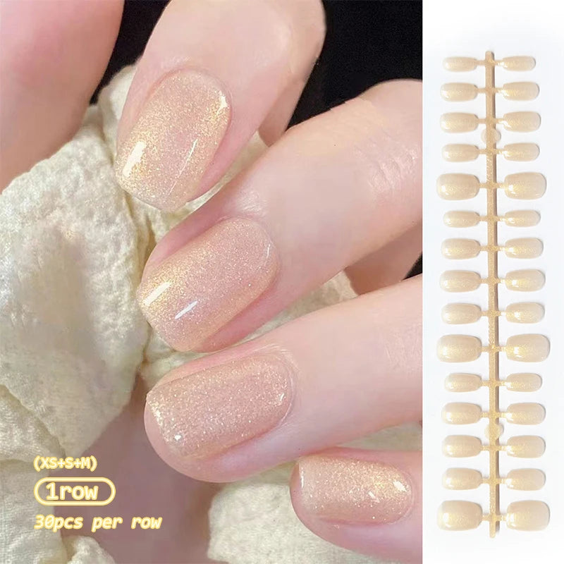 30Pcs Nail Tip Fake Nail Fashion Wearable False Nails Simple Full Cover Press on Nails DIY Wear Nail Tool