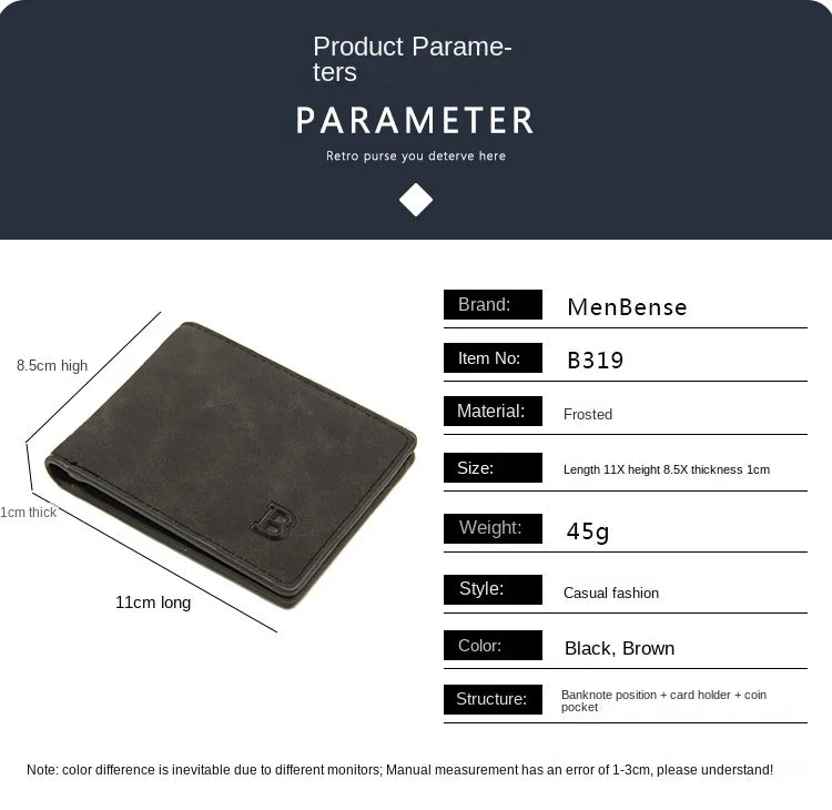 Business Men Wallets Small Money Purses Wallets New Design Dollar Price Top Men Thin Wallet with Coin Bag Zipper Coin Bag Wallet