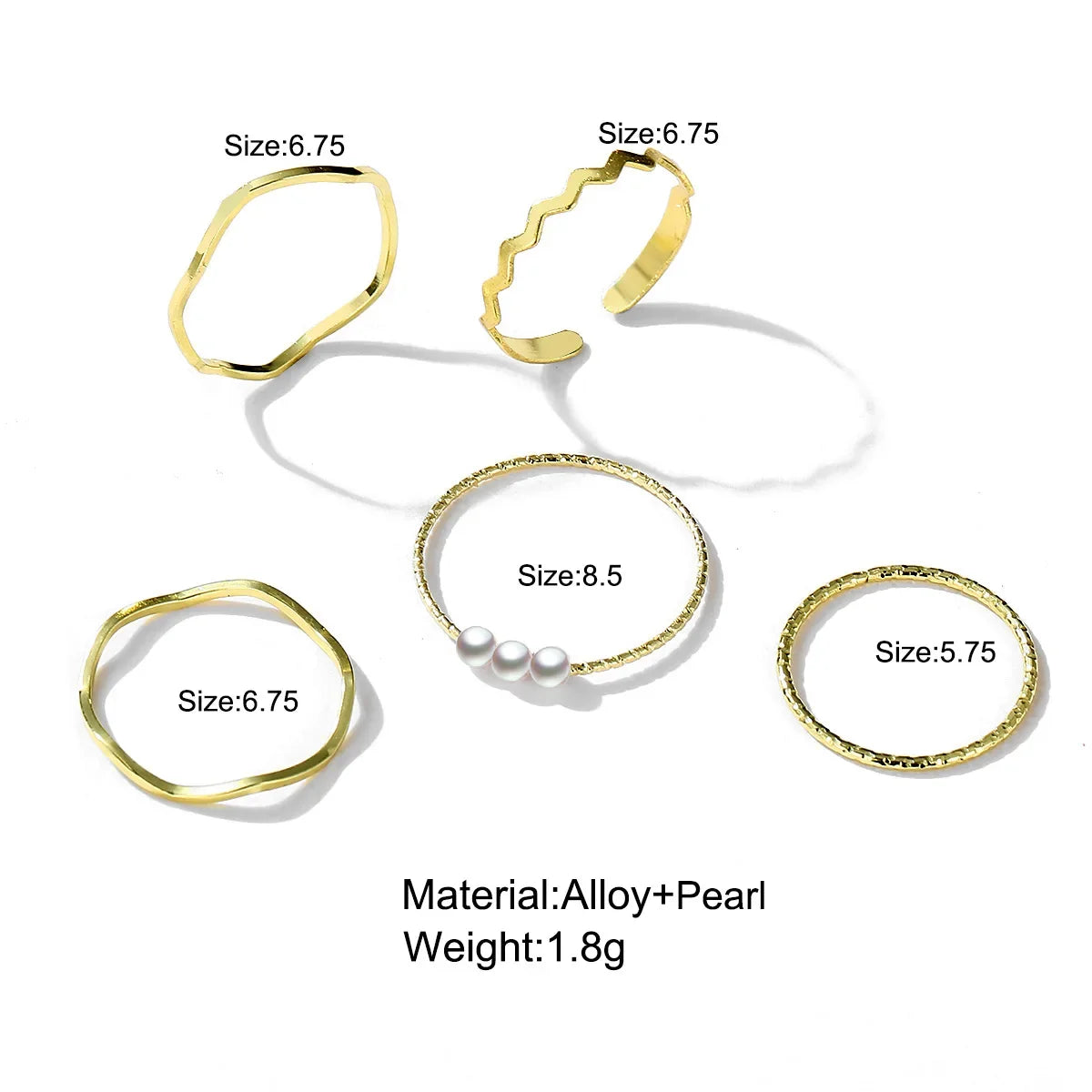 1Set Boho Gold Color Heart Rings Set For Women Vintage Geometric Cross Pearl Butterfly Finger Rings Female Trendy Jewelry Gift