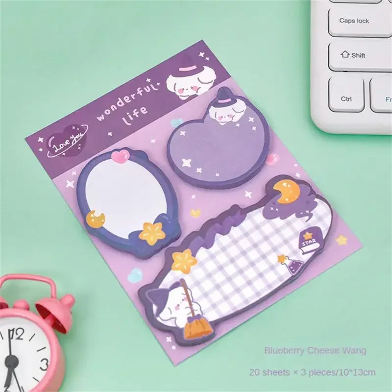 60sheets Sticky Notes Cute Cartoon Colorful Memo Pad Ins Kawaii Stationery Posted Tabs Its Memo Message Paper School Supplies