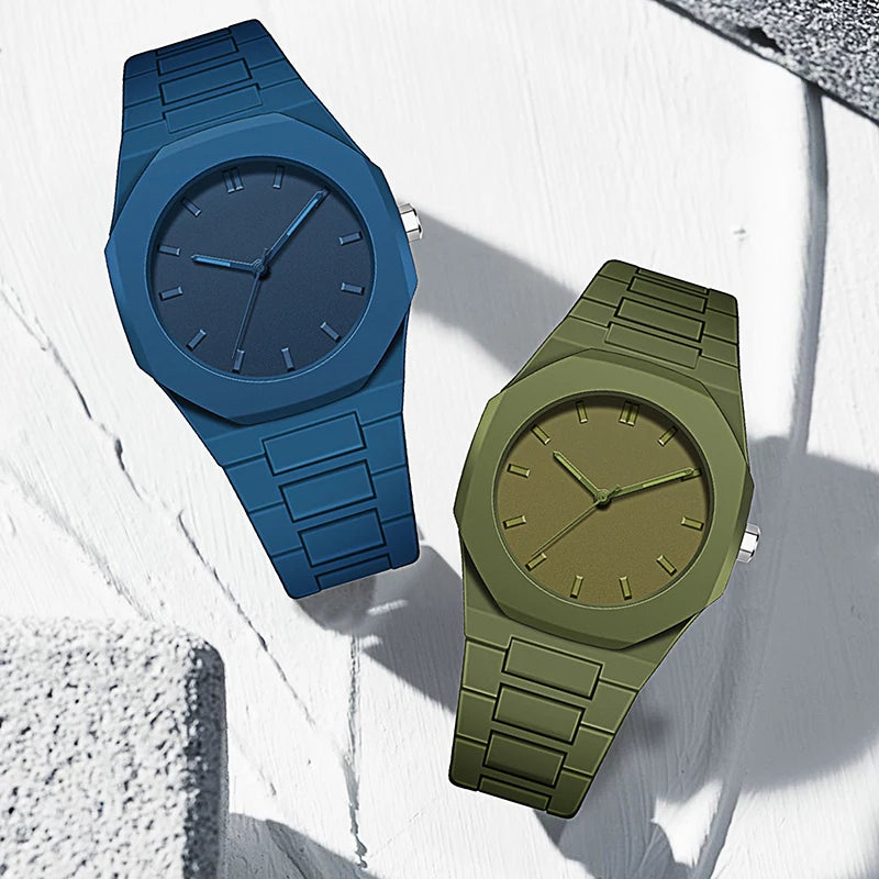 UTHAI Men's and Women's Watch Casual Simple Waterproof Silicone Wristband Fashionable And Versatile Quartz Watch Clock Gift