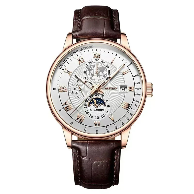 Men's Watch New Fashion Leather Waterproof Luminous Top Brand Luxury Mens Quartz Wristwatch Men Sport Casual Watches
