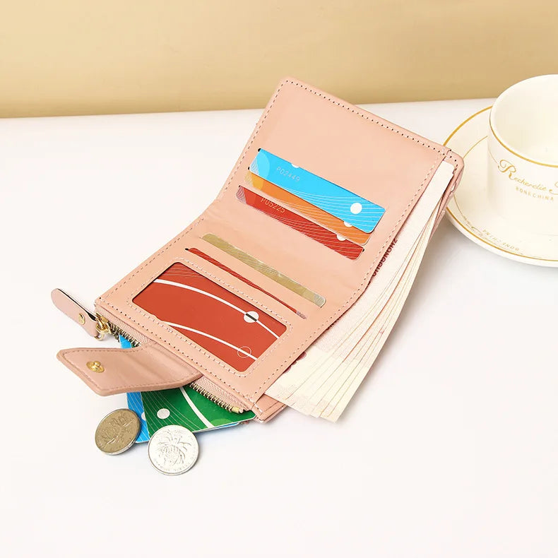 Women Wallets PU Leather Female Purse Mini Multi-Cards Holder Coin Short Wallets Slim Small Wallet Zipper Carteras Para Mujeres