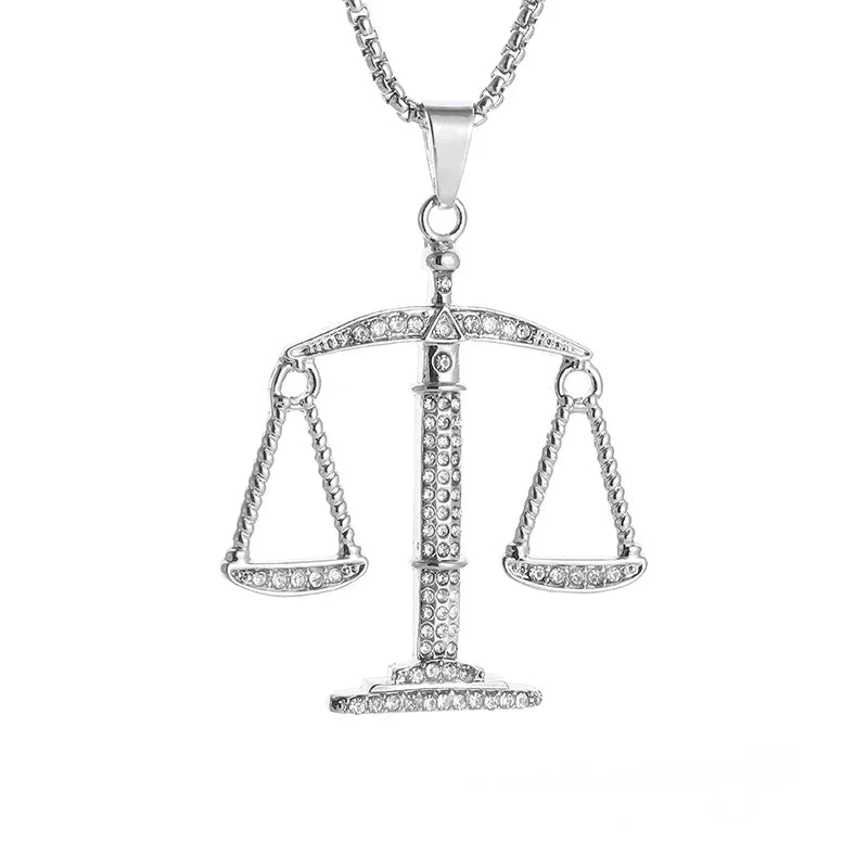 Classic Fashion Necklace Men and Women Hip Hop Punk Letter Micro Inlaid Sliding Pendant Long Necklace