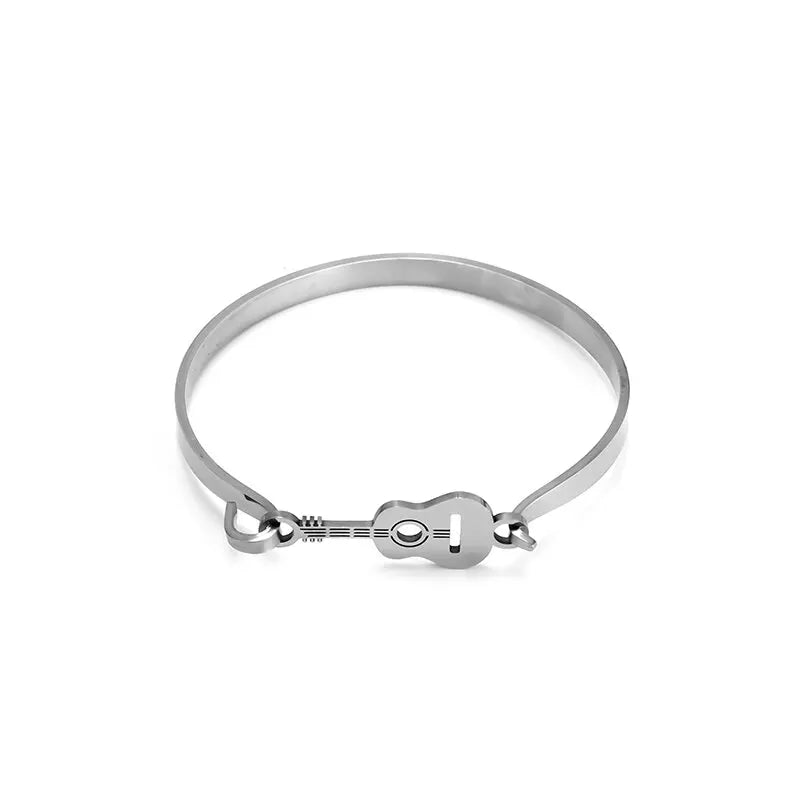 Silver-Plated Lucky Sixpence Pattern Letter Bracelet Men's Cuff Bangles Women's Trendy Charm Jewelry