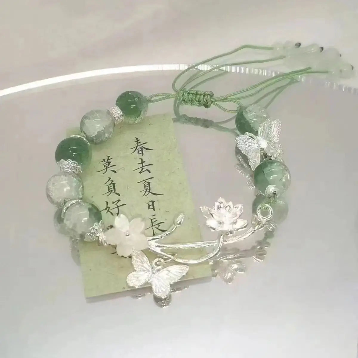 Chinese Style Tassel Beaded Bracelet for Women Retro Butterfly Pendant Charm Bracelets Temperament Bangles Fashion Jewelry Gift