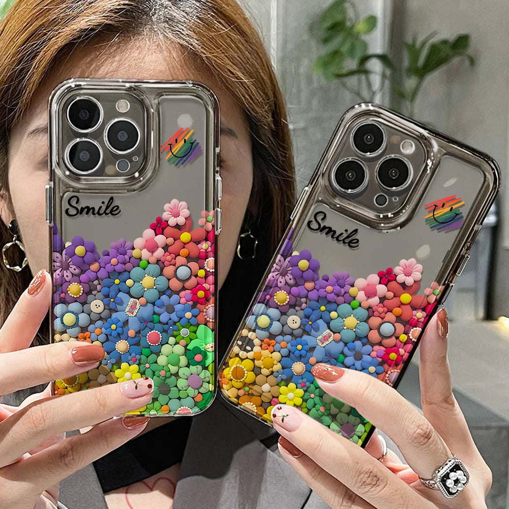 Soft TPU Flower Phone Case For iPhone 15 Pro Max Cases iPhone 14 Pro Max 11 13 12 X XR Xs 7 8 Plus SE 2020 15promax Funda Covers