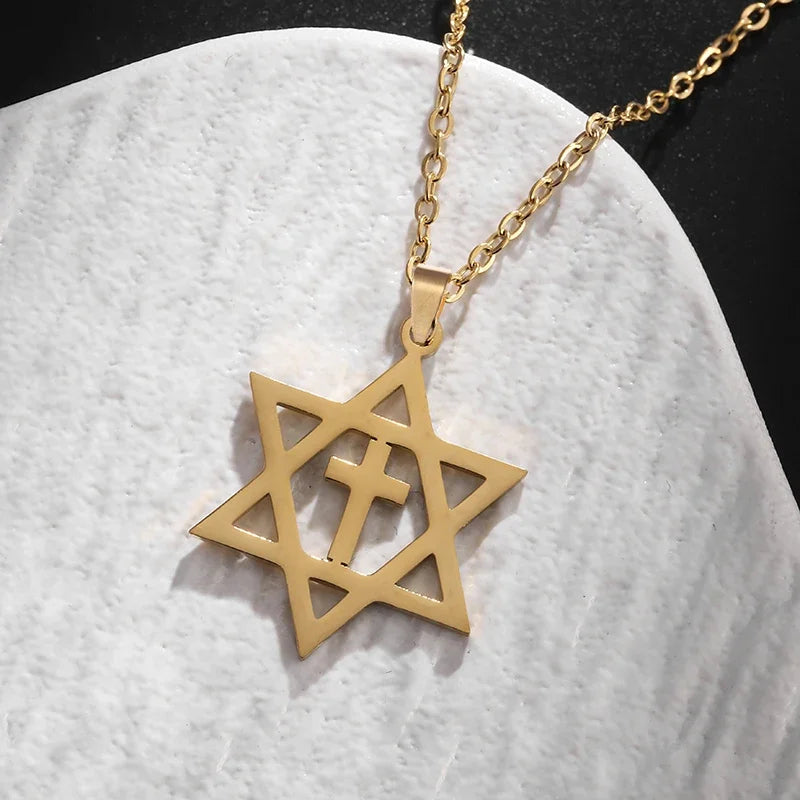 Fashion Punk Red Cross Templar Pendant Necklace Men\\'s Personalized Retro Christian Religious Jewelry