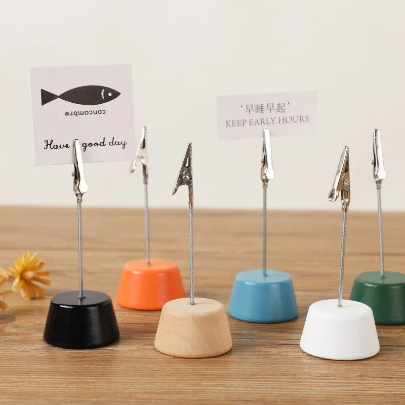1PC Memo Clip Holders Place Card Stand Metallic Table Number Stand Photo Paper Clamp Romantic Photo Clip Desktop Decoration