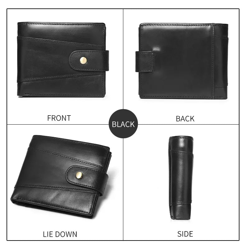 Classic Men's Genuine Leather Wallet Credit Card Holder RFID Coin Purse