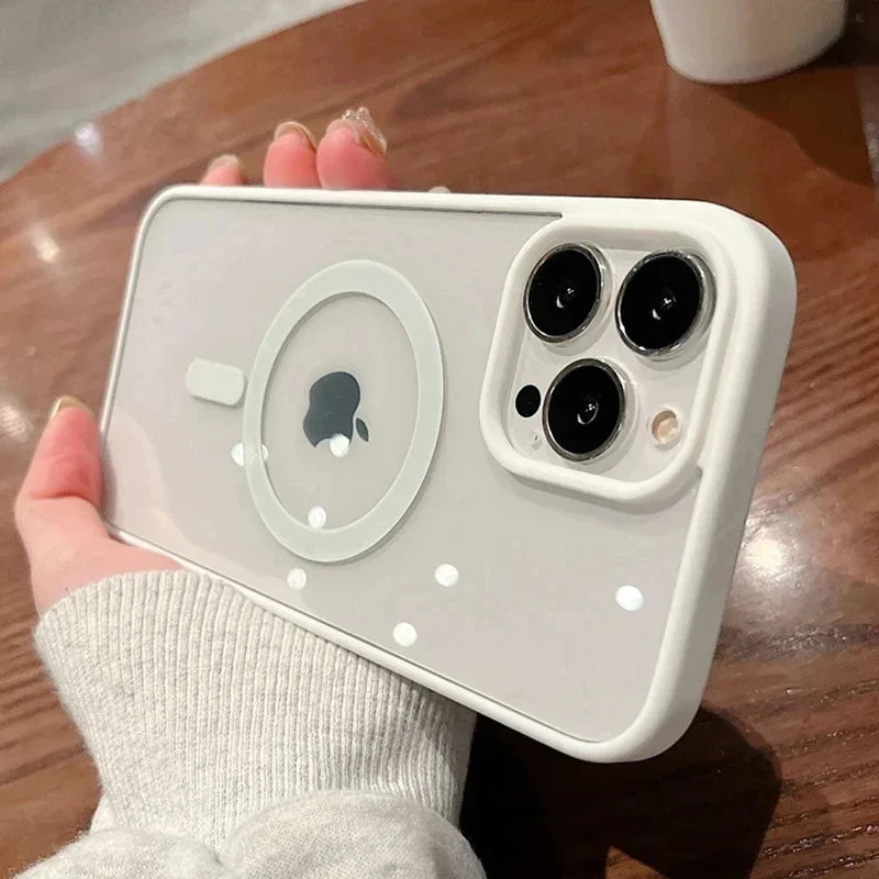Shockproof Acrylic Magnetic Clear Phone Case For iPhone 16 15 14 13 12 11 Pro Max 14 Plus Magsafe Wireless Charge Hard PC Cover