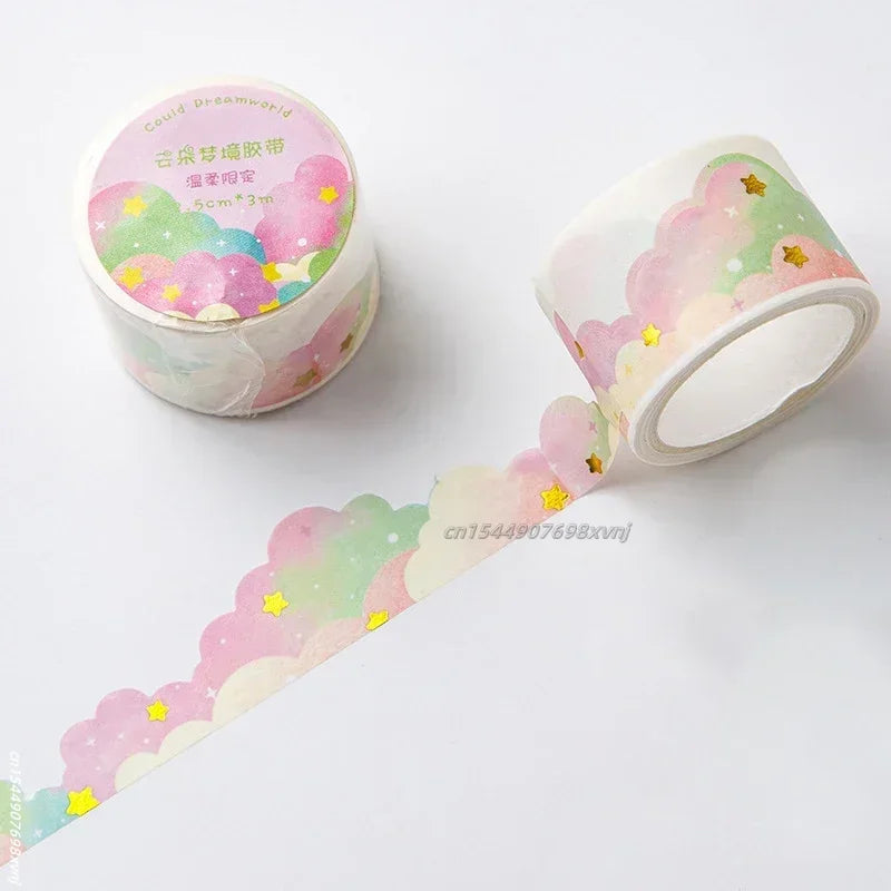 Kawaii Gradient Clouds Washi Tapes DIY Scrapbooking Journal Planner Diary Stickers Cute Masking Tape Korean Stationery Office