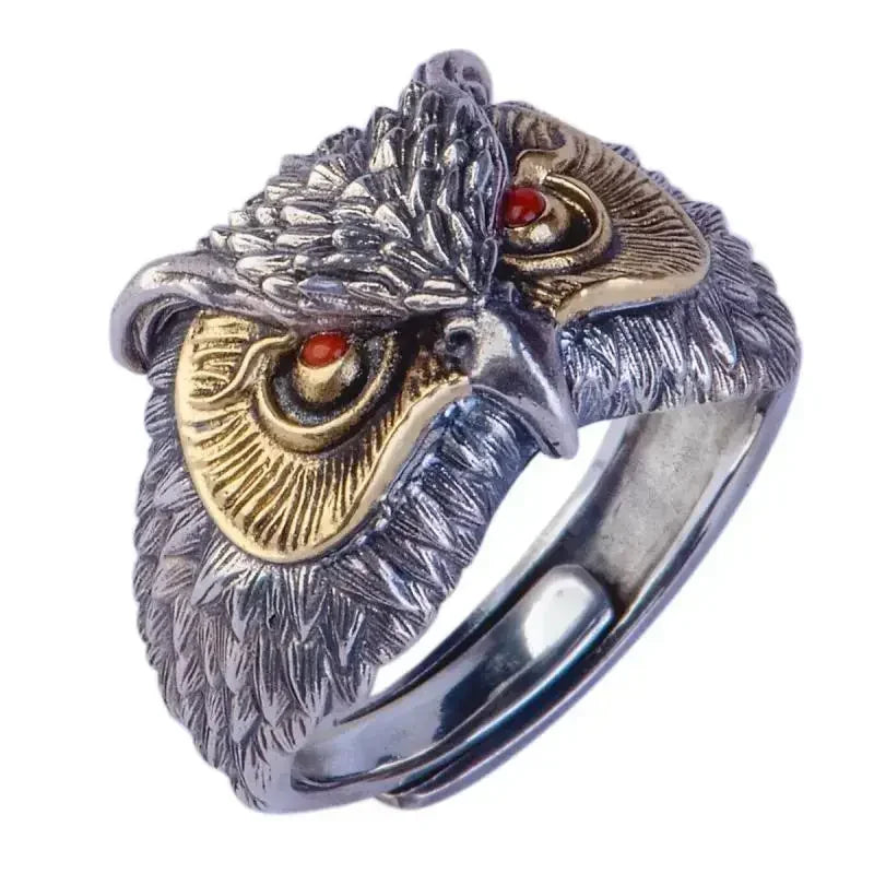Vintage Ethnic Evil Dragon Head Ring Men\\\'s Gothic Open Ring Male Cool Trend Jewelry