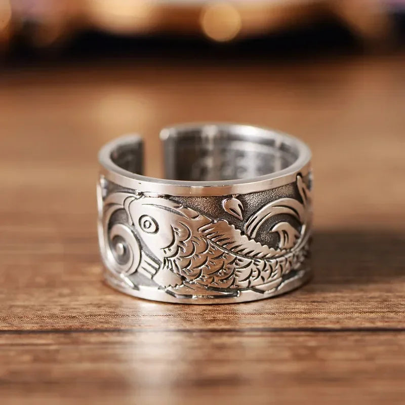 Egyptian Eye of Horus Open Ring Retro Pharaoh Totem Adjustable Ring Men\'s Hip Hop Punk Trend Amulet Jewelry