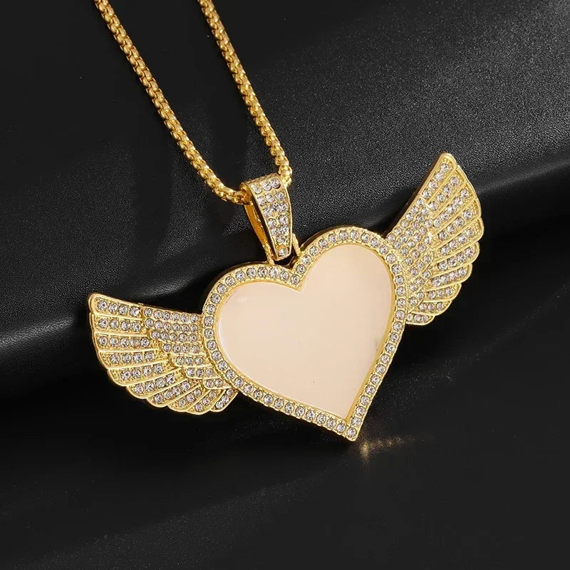Hip-Hop Iced Out Spades Playing Card Necklace Men\'s Personalized Street Hip-Hop Rock Trend Jewelry Cool Luck Necklace