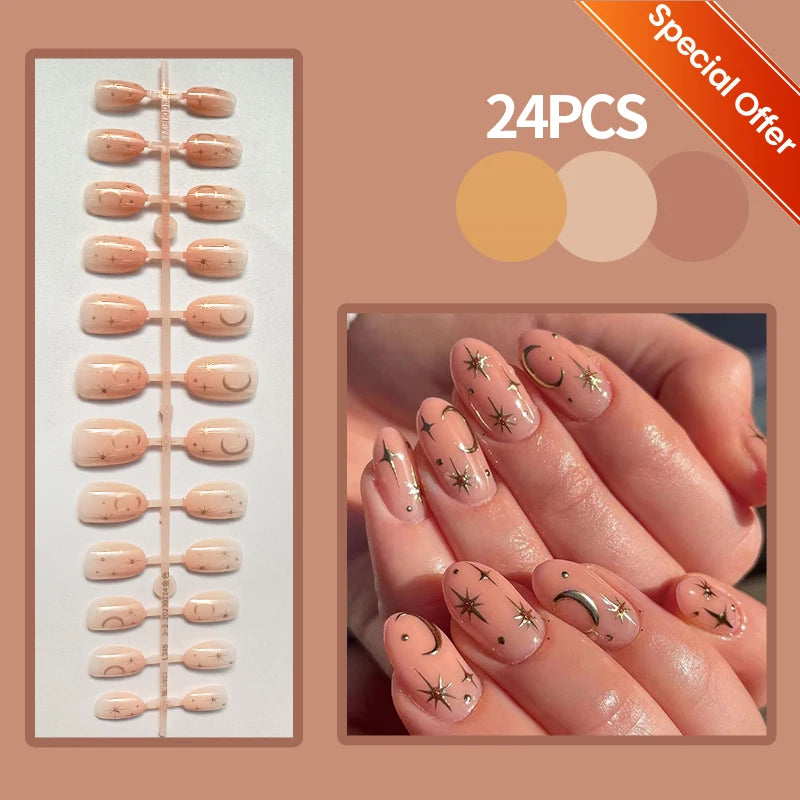 30pcs Gradient Fake Nails French Blush Nude Nail Waterproof Faux Medium Coffin False Nails Fingernails Press On Nails Tips  Mani