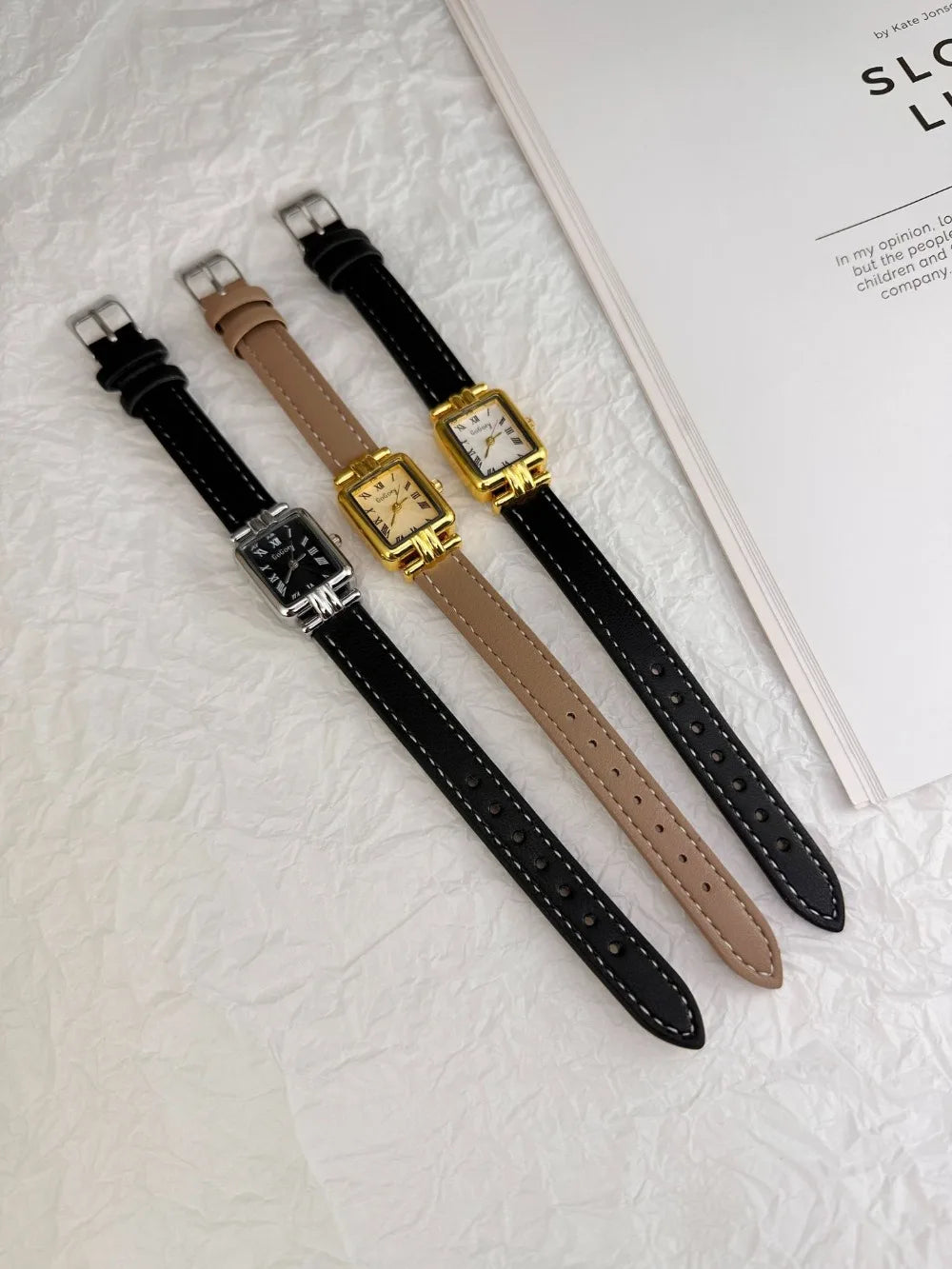 Fashion Ladies Watch Simple Vintage Roman Dial Quartz Watch Leather Strap Women Wristwatches Dropshipping Relojes Para Mujer