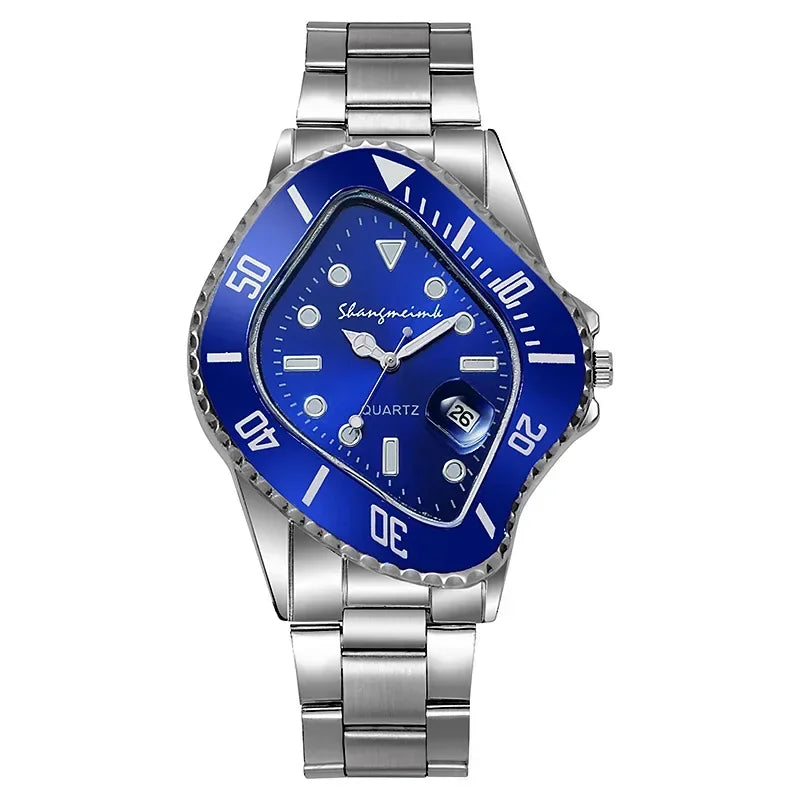 Irregular Watch for Men Unusual Conceptual Reloj Crash Melting Twist Case Quartz Wristwatch Male Man Green Black Clock Masculino