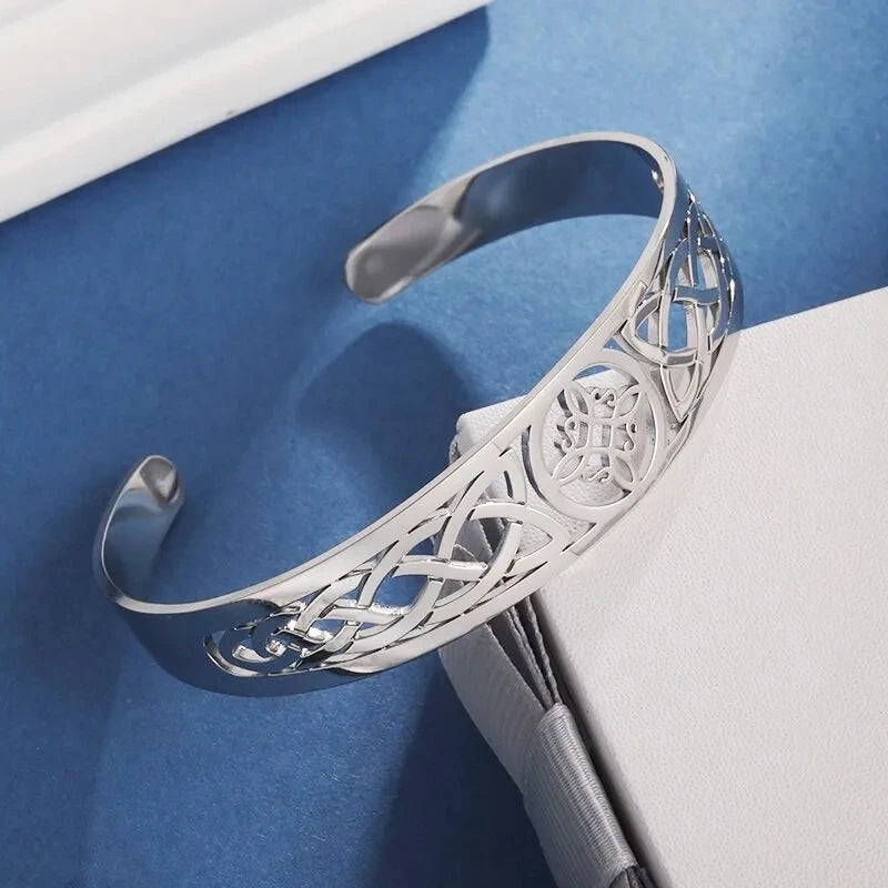 Stainless Steel Witchcraft Witch's Knot Adjustable Bracelet for Men Women Irish Celtic Supernatural Lucky Jewelry