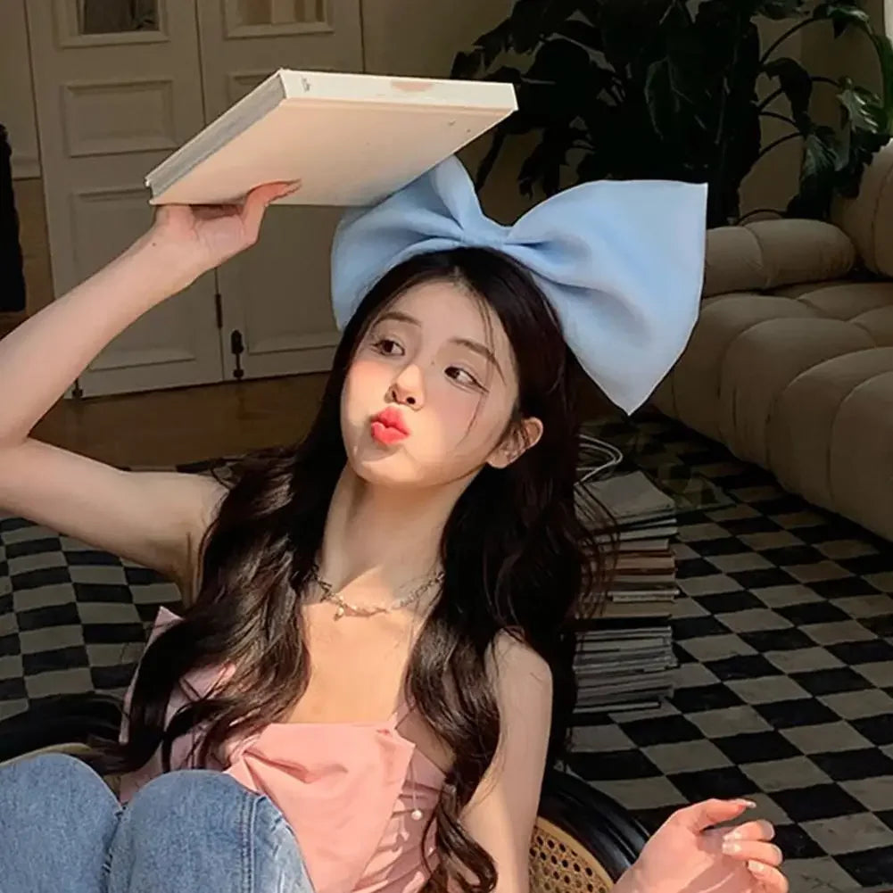 Pink Black big Bow Knot Hairbands Hairpin for Women Girls Hair Accessories Hair Band Ties Headbands for Children Headdress