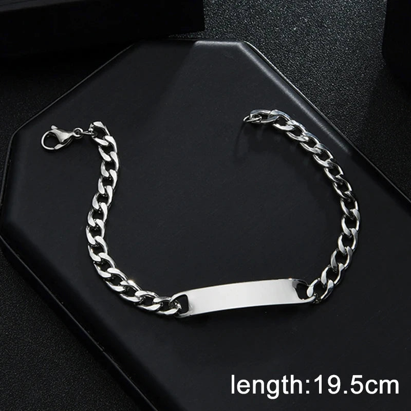 Letdiffery Personalized Eyes Photo Bracelets Stainless Steel Custom Laser Engrave Picture Name Date Men Women Kids Bracelet Gift