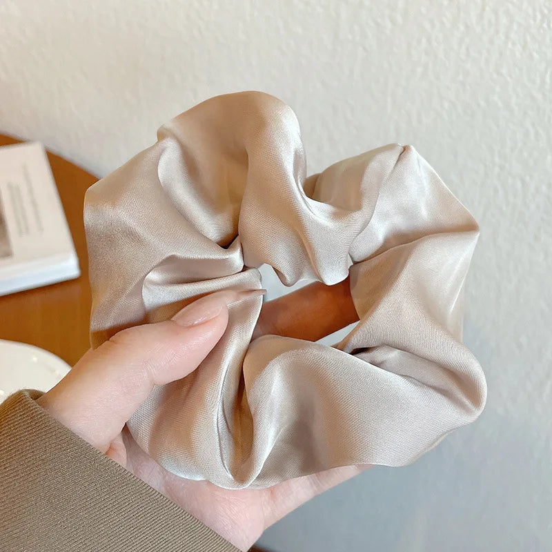 Lace Scrunchies for Women Elastic Hair Bands Ponytail Holders Tie Solid Color Hair Hoop Scrunchy Rubber Bands Women Hair Ring